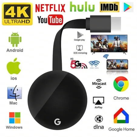 4K - TV Stick - HDMI - Media - Video Streamer - HD - Wireless - 5G - WiFi - Dongle Receiver - cromecast 3